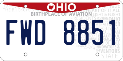 OH license plate FWD8851