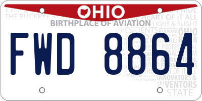 OH license plate FWD8864