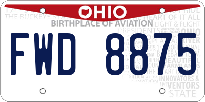 OH license plate FWD8875