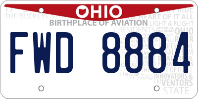 OH license plate FWD8884