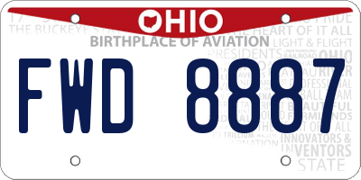 OH license plate FWD8887