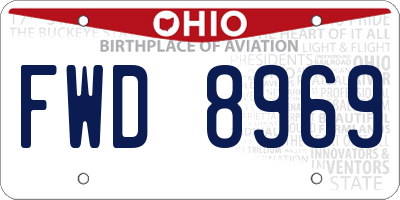 OH license plate FWD8969
