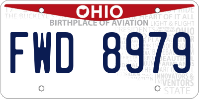 OH license plate FWD8979