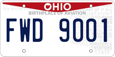 OH license plate FWD9001