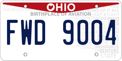 OH license plate FWD9004