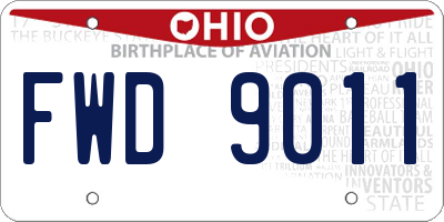 OH license plate FWD9011