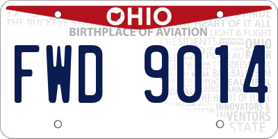 OH license plate FWD9014