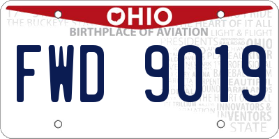 OH license plate FWD9019