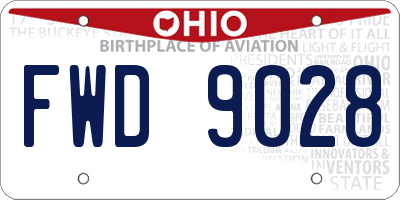OH license plate FWD9028