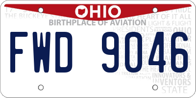 OH license plate FWD9046