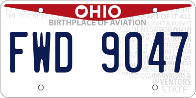 OH license plate FWD9047