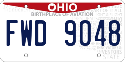 OH license plate FWD9048