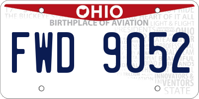 OH license plate FWD9052