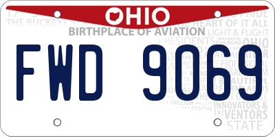 OH license plate FWD9069