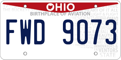 OH license plate FWD9073