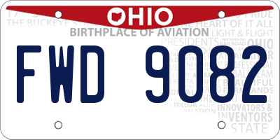 OH license plate FWD9082