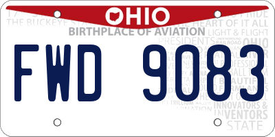 OH license plate FWD9083