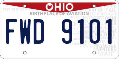 OH license plate FWD9101