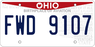 OH license plate FWD9107