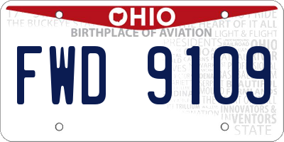 OH license plate FWD9109