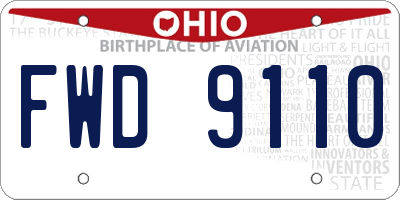 OH license plate FWD9110