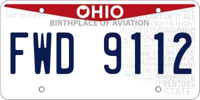 OH license plate FWD9112