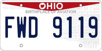 OH license plate FWD9119