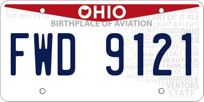 OH license plate FWD9121