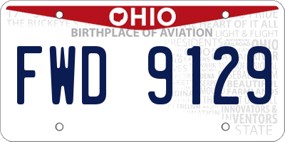 OH license plate FWD9129