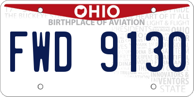 OH license plate FWD9130