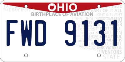 OH license plate FWD9131