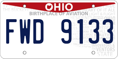 OH license plate FWD9133