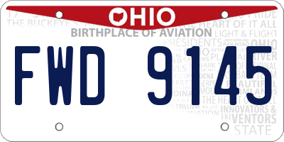 OH license plate FWD9145