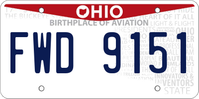 OH license plate FWD9151
