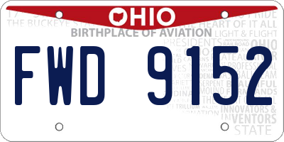 OH license plate FWD9152
