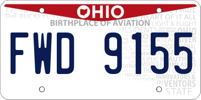 OH license plate FWD9155
