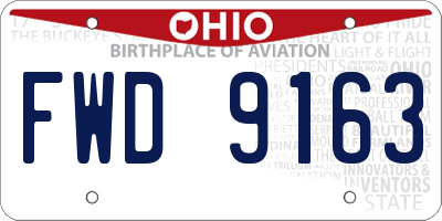 OH license plate FWD9163