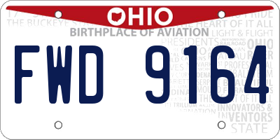 OH license plate FWD9164