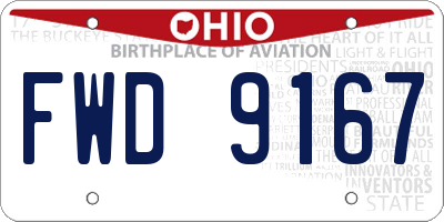 OH license plate FWD9167
