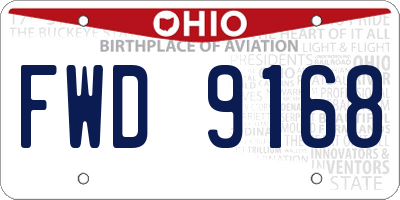 OH license plate FWD9168