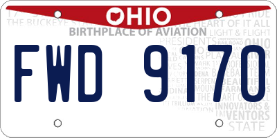 OH license plate FWD9170