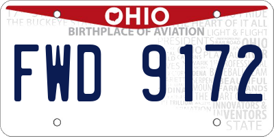 OH license plate FWD9172