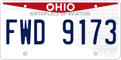 OH license plate FWD9173