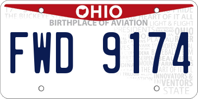 OH license plate FWD9174