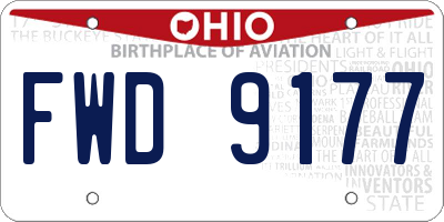 OH license plate FWD9177