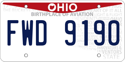 OH license plate FWD9190