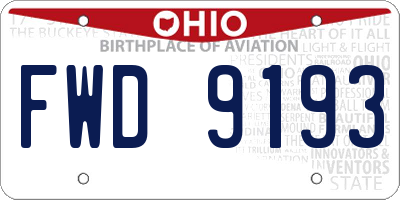 OH license plate FWD9193