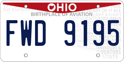 OH license plate FWD9195