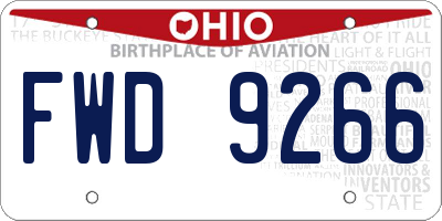 OH license plate FWD9266