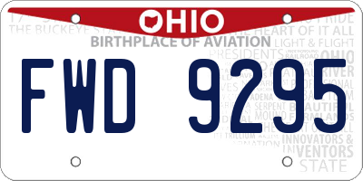 OH license plate FWD9295